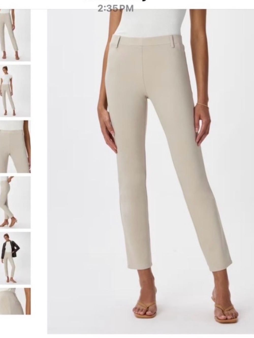 NWT Quince women’s ultra stretch ponte straight leg pant. SZ S 26” inseam  Ecru